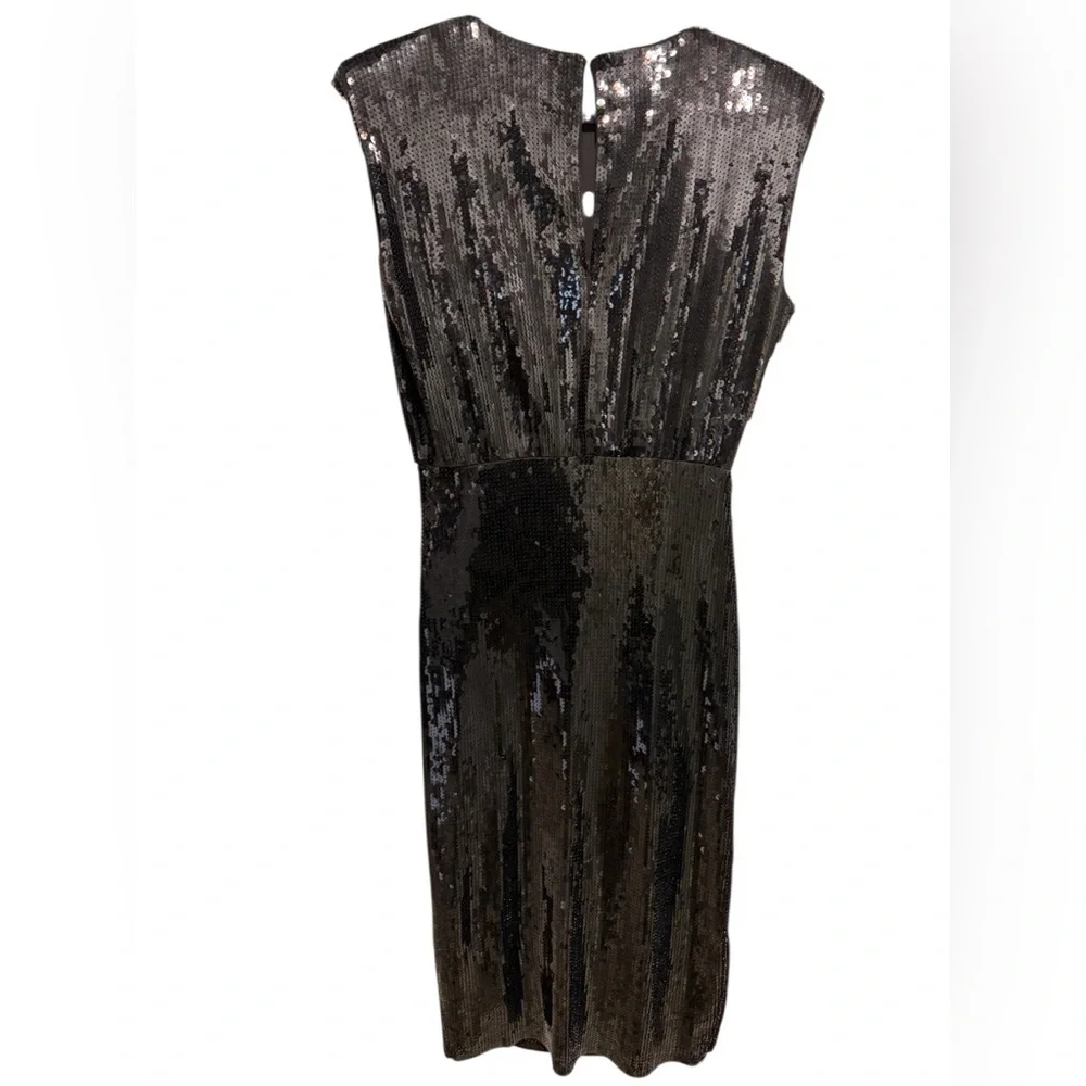 EXPRESS Women's Espresso Brown Sequin Midi Dress - Picture 2 of 6